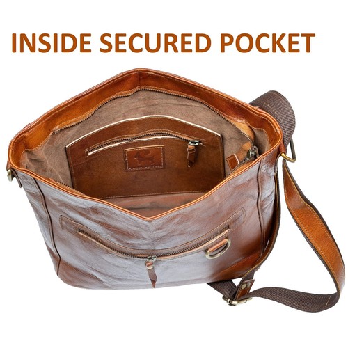 Bandolera de hombro de cuero genuino para mujer de moda, correa ajustable La... - Imagen 9 de 10