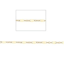 14kt Gold Filled, Flattened Link Cable Chain, 1ft, Chain by the Foot , Designer