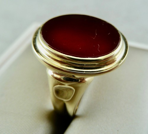 schöner alter Ring Siegelring Gold 333/- mit Karneol 20er Jahre - Bild 3 von 10