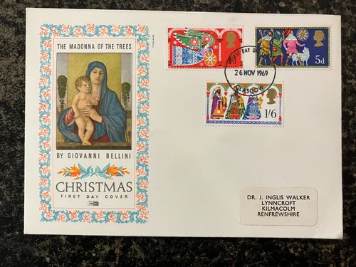United Kingdom 1969 - Christmas FDC with stamps set Glasgow