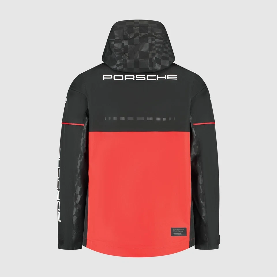 Porsche Motorsport PUMA Team Le Mans Waterproof Rain Jacket hood Black Official - Image 2 of 4