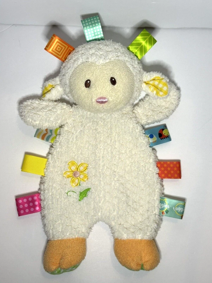 Mary Meyers Taggies Signature Collection Cordero Blanco Lovey Flor Amarilla Pesada Foto 2 de 4