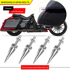 Chrome Aluminum Spike Windshield Bolts For Harley Road Glide FLTRX FLTRU 2015-UP