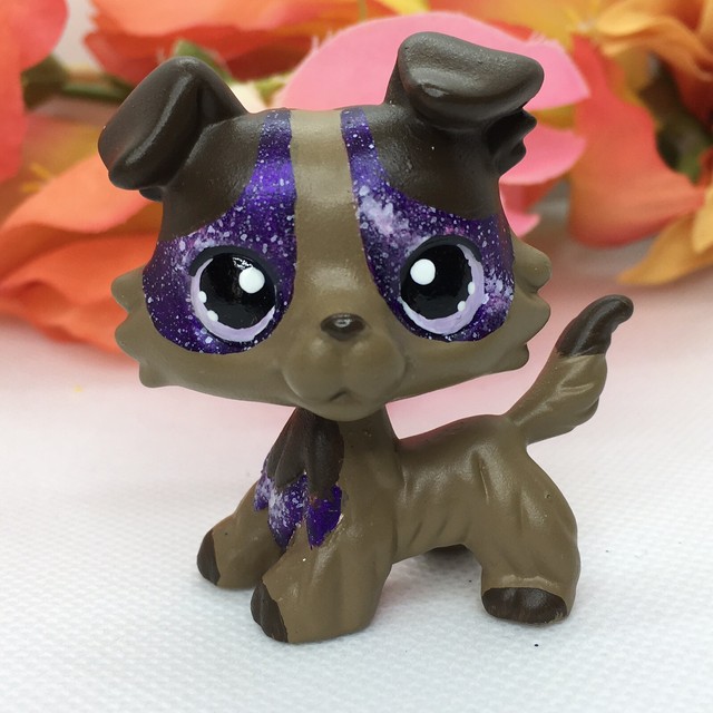 Mini Pet Shop, Galaxy Dog Puppy, Collie OOAK Custom Hand Painted, Nice