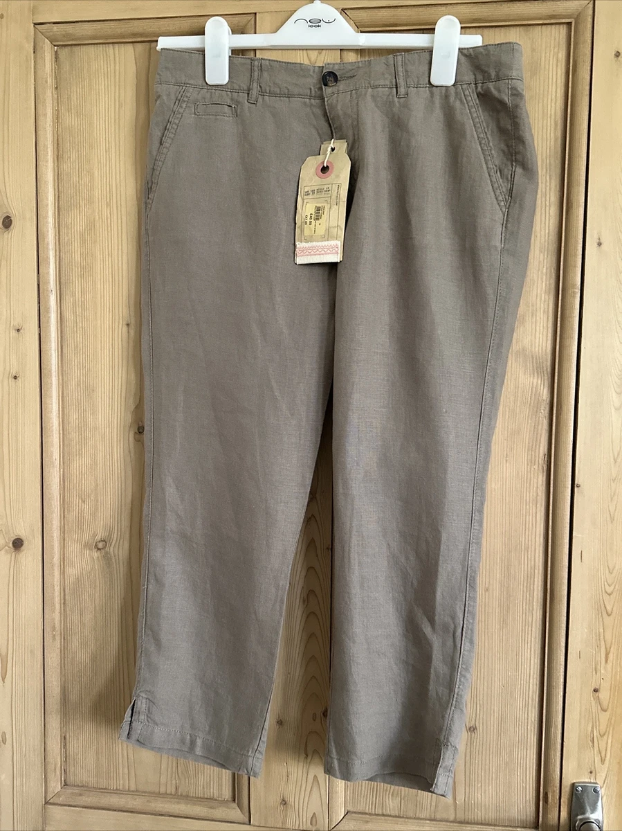 Linen cropped trousers uk shop