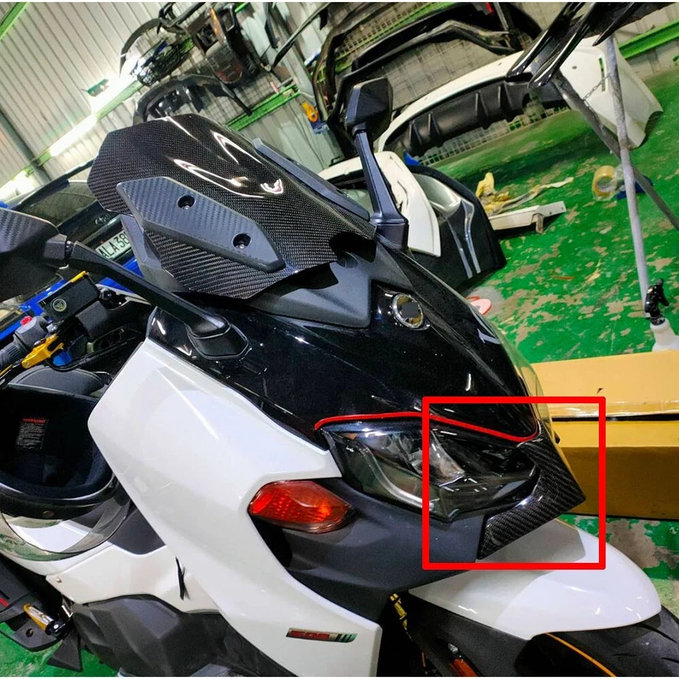Carbon For SYM MAXSYM TL500 TL508 Front Headlight Screen Protection Len Cover Foto 4 de 4