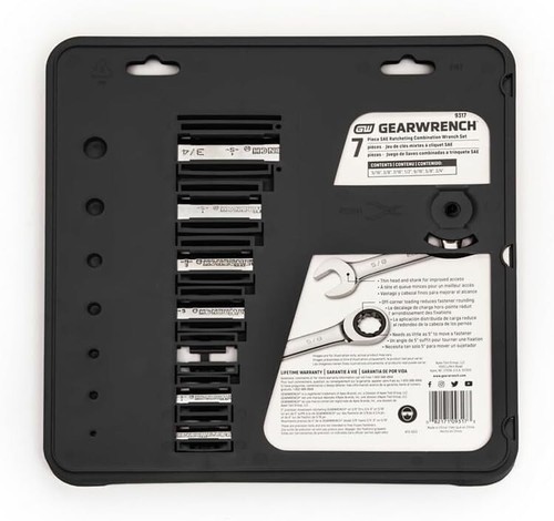Fast and Efficient 7 Pc. Ratcheting Combination Wrenches - Access Tight Spaces - Imagen 5 de 6