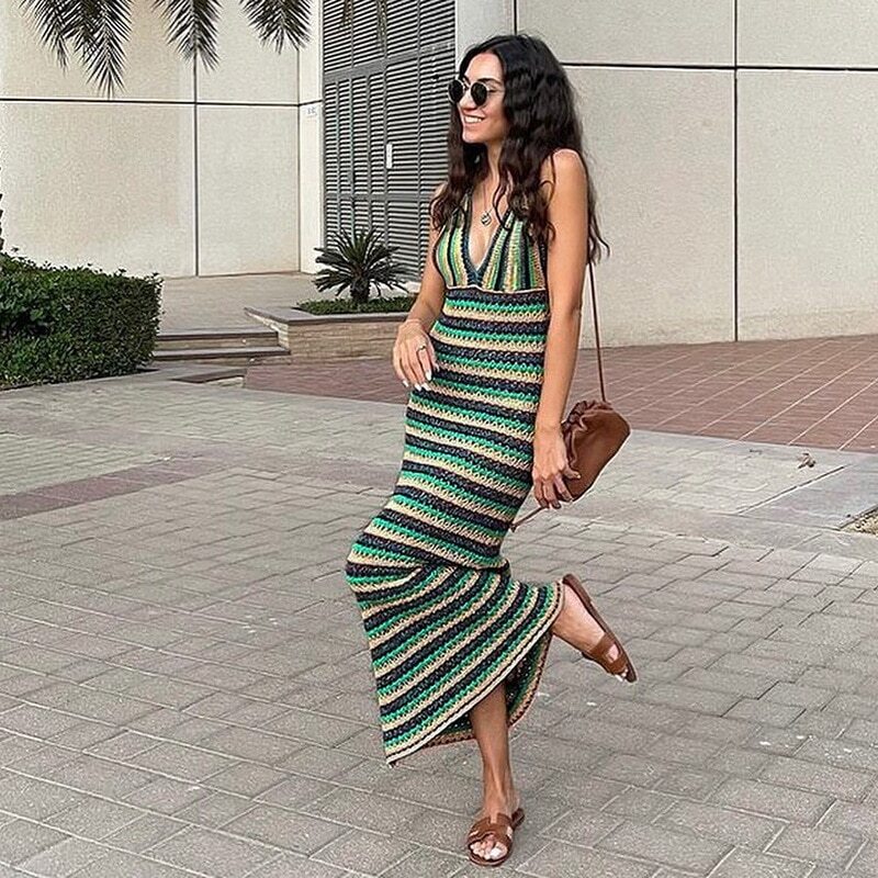 backless casual maxi dress
