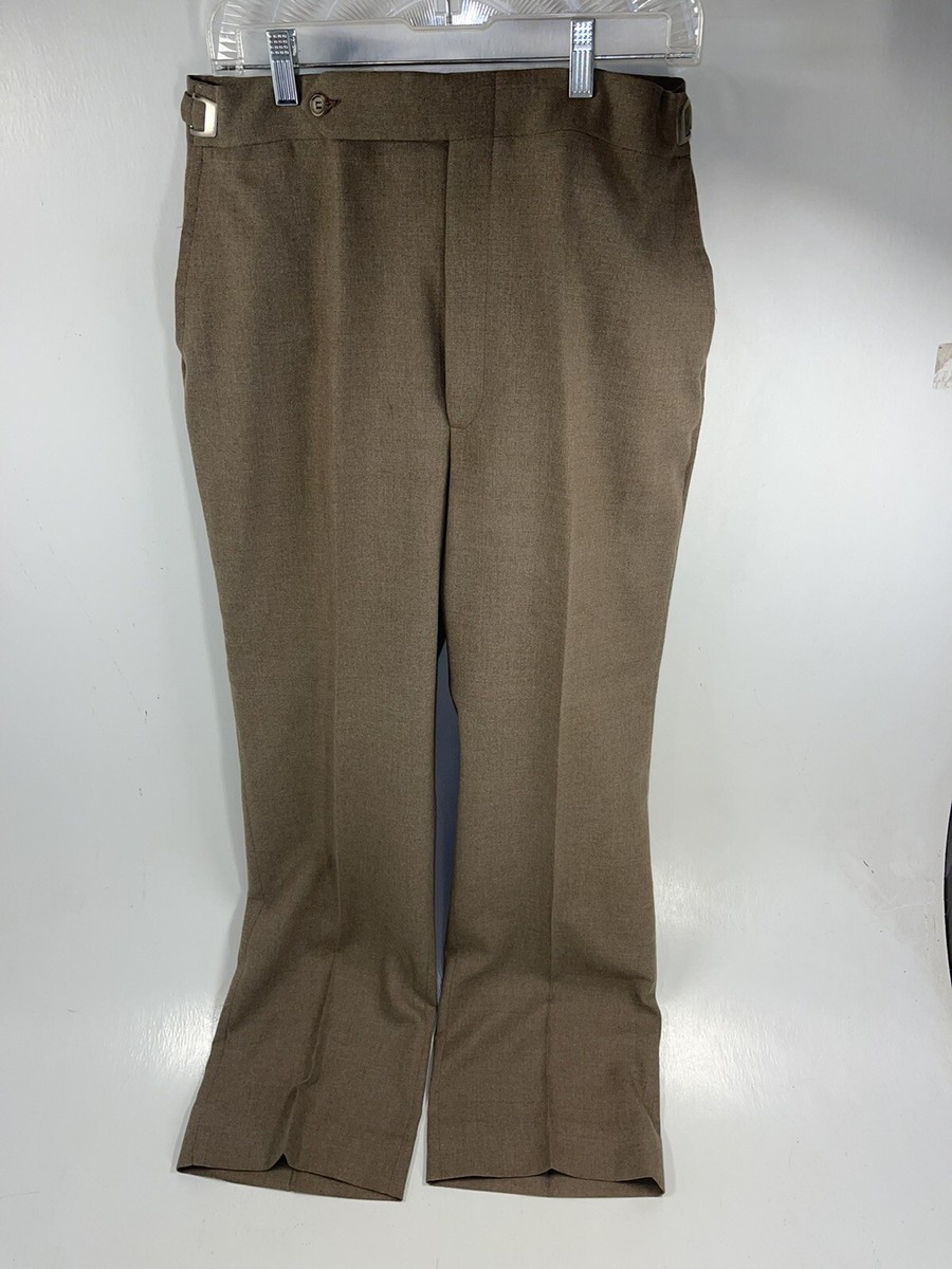 Vintage Hubbard Pants Trousers Slacks Tan Adjustable Waist Machine