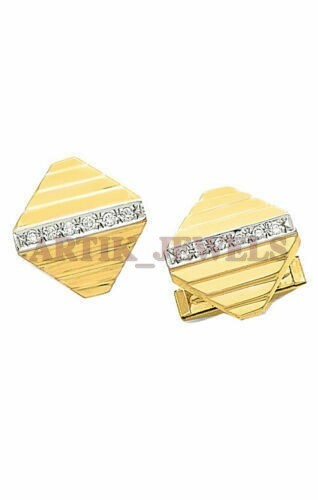 Boutons De Manchette Lapis Lazuli Plaqué Or Sur Argent 925 - Faits Main, Style Art Déco, Inde