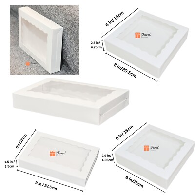 6, 8, 9 Zoll Keksdosen mit Fenster Torte Brownie Geschenkbox für Hochzeit Weihnachten