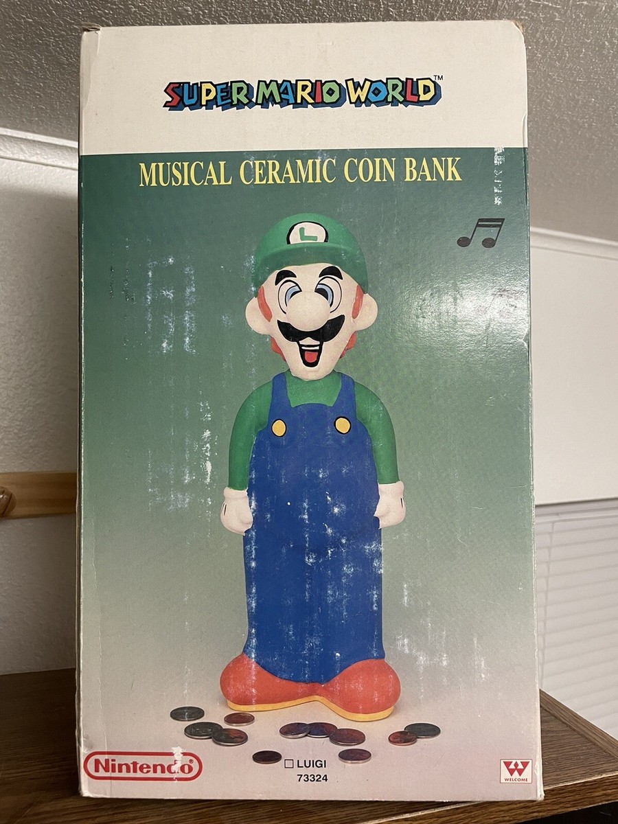1988年　マリオ ルイージ コレクターバンク 15cm スーパーマリオ ルイージ SM FCM-003 ルイージ おもちゃ フィギュア