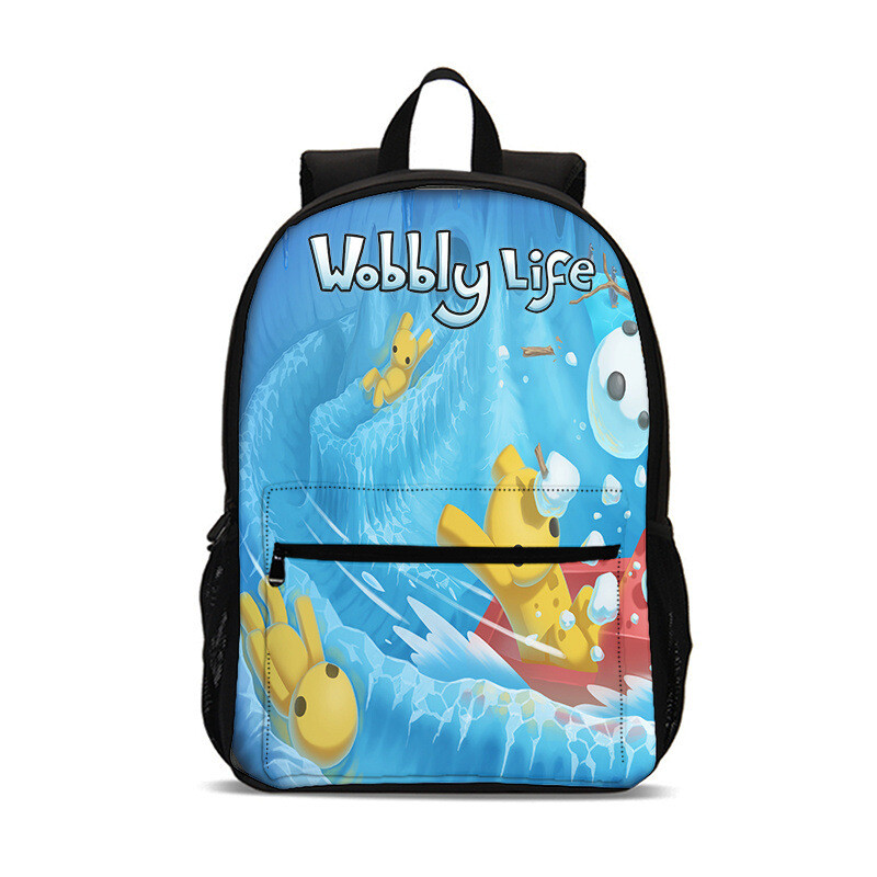 Wobbly Life Game Cartoon Backpack Print Cute for Boys Girls School Travel 