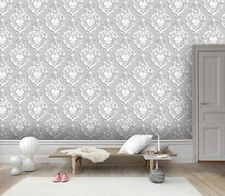 3D Damask Floral Wallpaper Wall Mural Removable Self-adhesive Sticker991