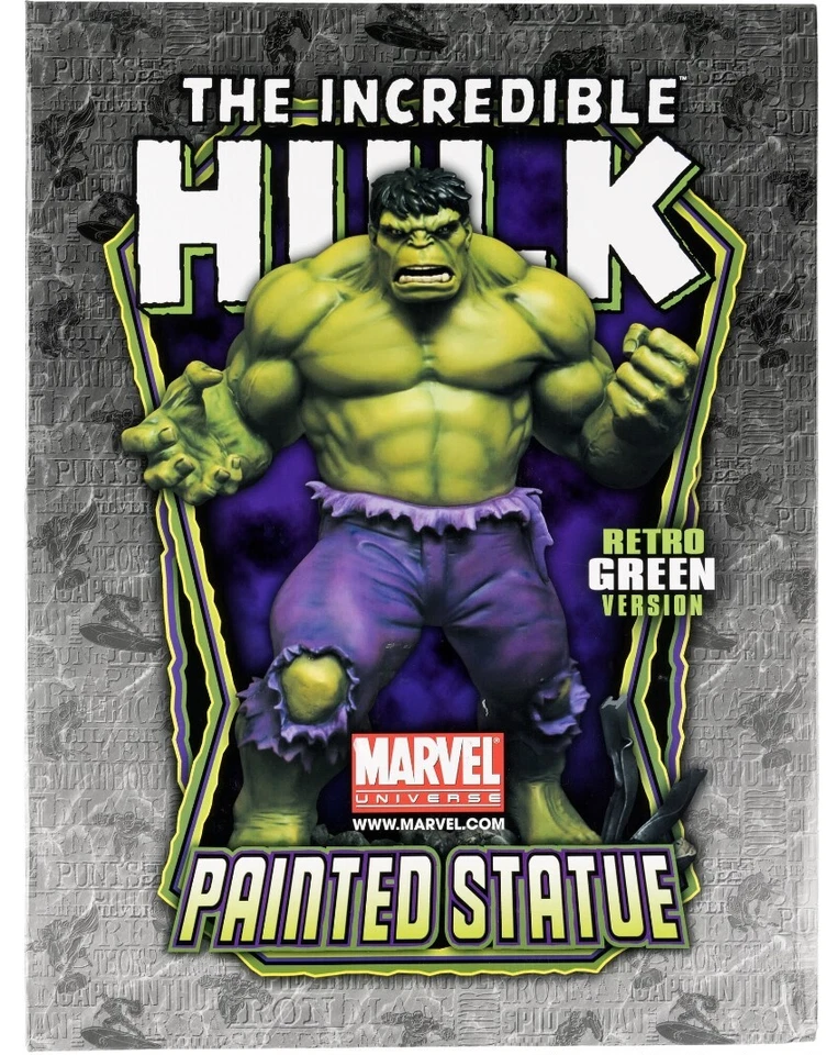 NUEVO/SELLADO Bowen Designs Increíble Estatua de Hulk Pintado Verde Retro Bruce Banner Foto 4 de 4