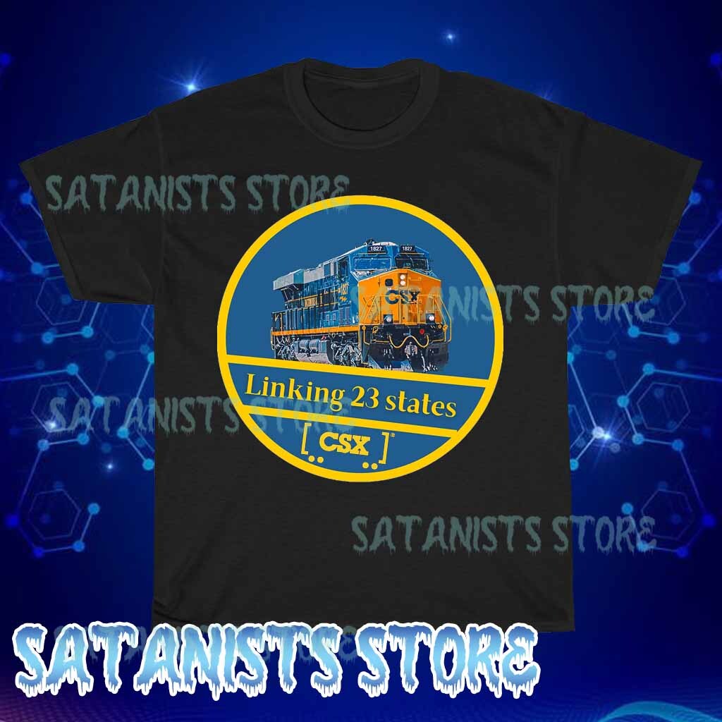 T-shirt Unisexe CSX Transportation Railroad - Logo Imprimé, Couleurs Noir/gris/marine/blanc, Tailles S à 5XL - Neuf Sans étiquettes