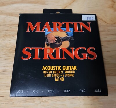 Martin Strings M140 80/20 Bronze Wound Acoustic Guitar Strings Light ...