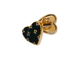 10pcs Black Sewing Buttons Gold Heart Shape Retro Buttons Decorative Button11...