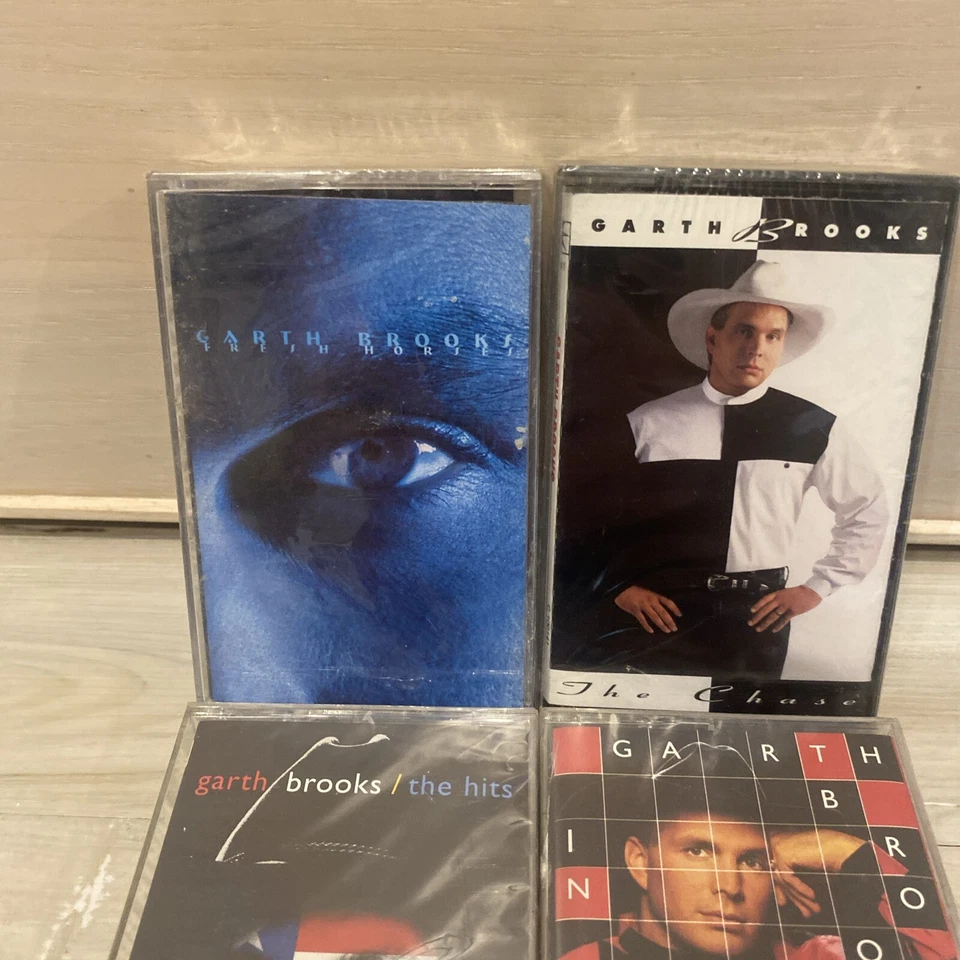 GARTH BROOKS 4 Brand New Sealed Cassette Lot Fresh Horses The Chase Hits Pieces - Image 2 of 4
