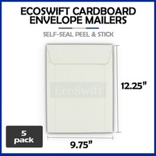 5 - 9.75" x 12.25" EcoSwift White Photo Ship Flats Cardboard Envelope Mailers