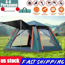 Automatic Instant Pop Up Tent for Camping Tent Waterproof UV Protect Black Gum