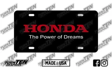 Honda The Power Of Dreams Vanity License Plate CRX S2000 INTEGRA CIVIC PRELUDE