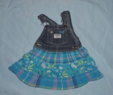 Vintage OshKosh Baby Girls Size 24 months Tiered Vestbak Overall Dress