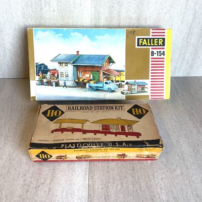 2 Pcs Vintage Faller B-154 HO Scale Railroad Freight Station Depot PVille HO-100