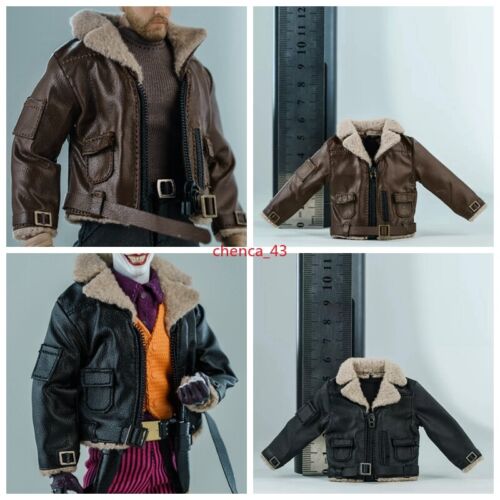 1/12 Model Brown Leather Fur Jacket for 6" Figures SHF Nota Mezco MixMax PHICEN - Afbeelding 1 van 17