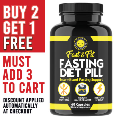 Angry Supplements Intermittent Fasting Diet Pill, Weight Loss , Fat Burner 60 ct