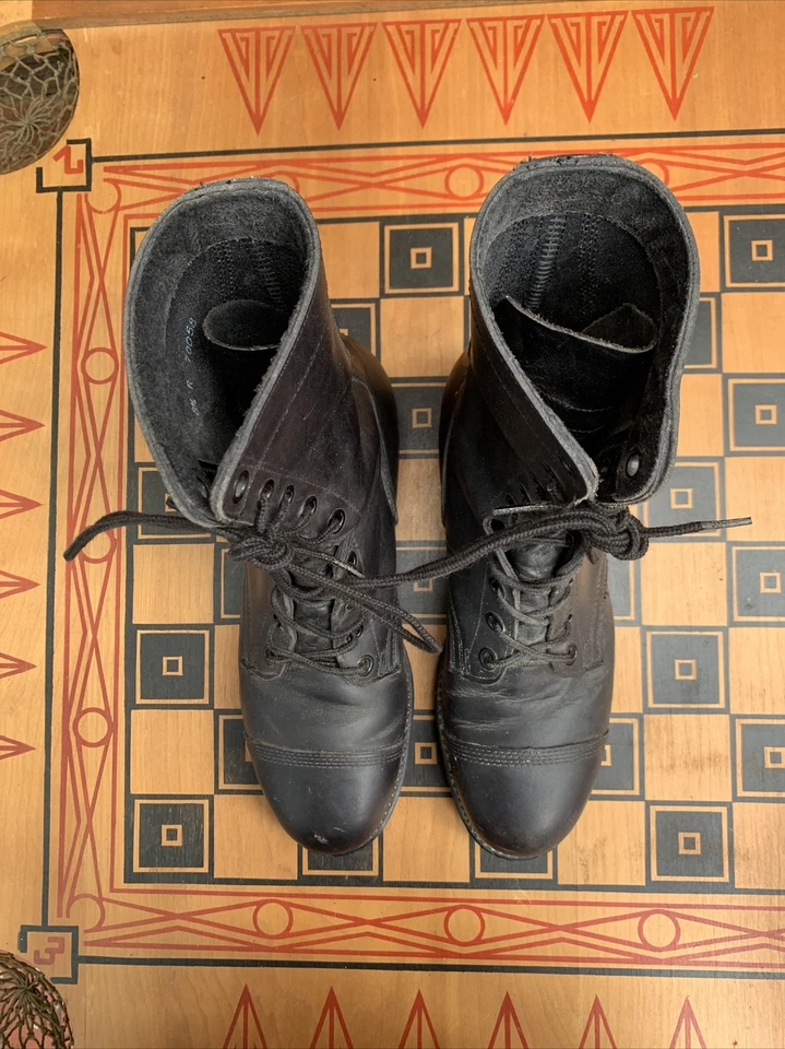 Biltrite ANSI Z41.1-1967 75 Hombres 8.5 R M EE. UU. Botas de Combate Cuero Negro Puntera de Acero Foto 4 de 4