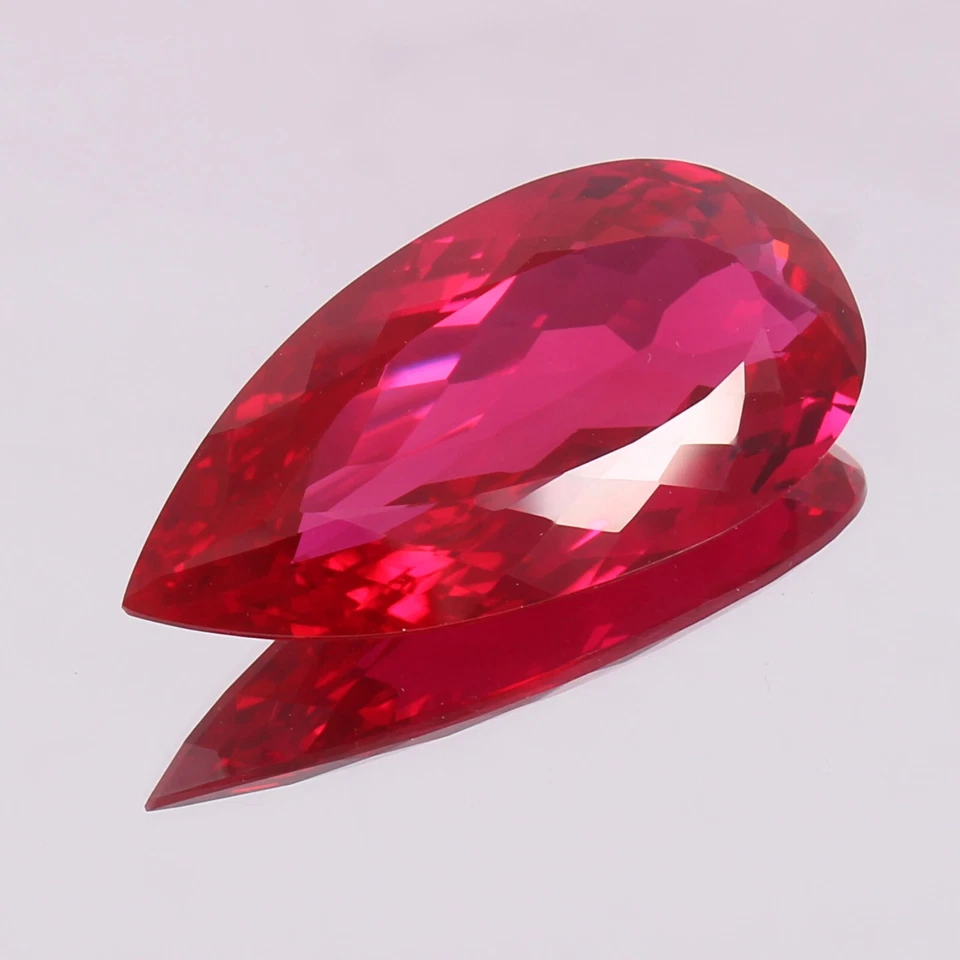 56.50 Ct Natural Mozambique Blood Red Ruby Pear Cut Loose Gemstone 36x20 mm - Image 3 of 4