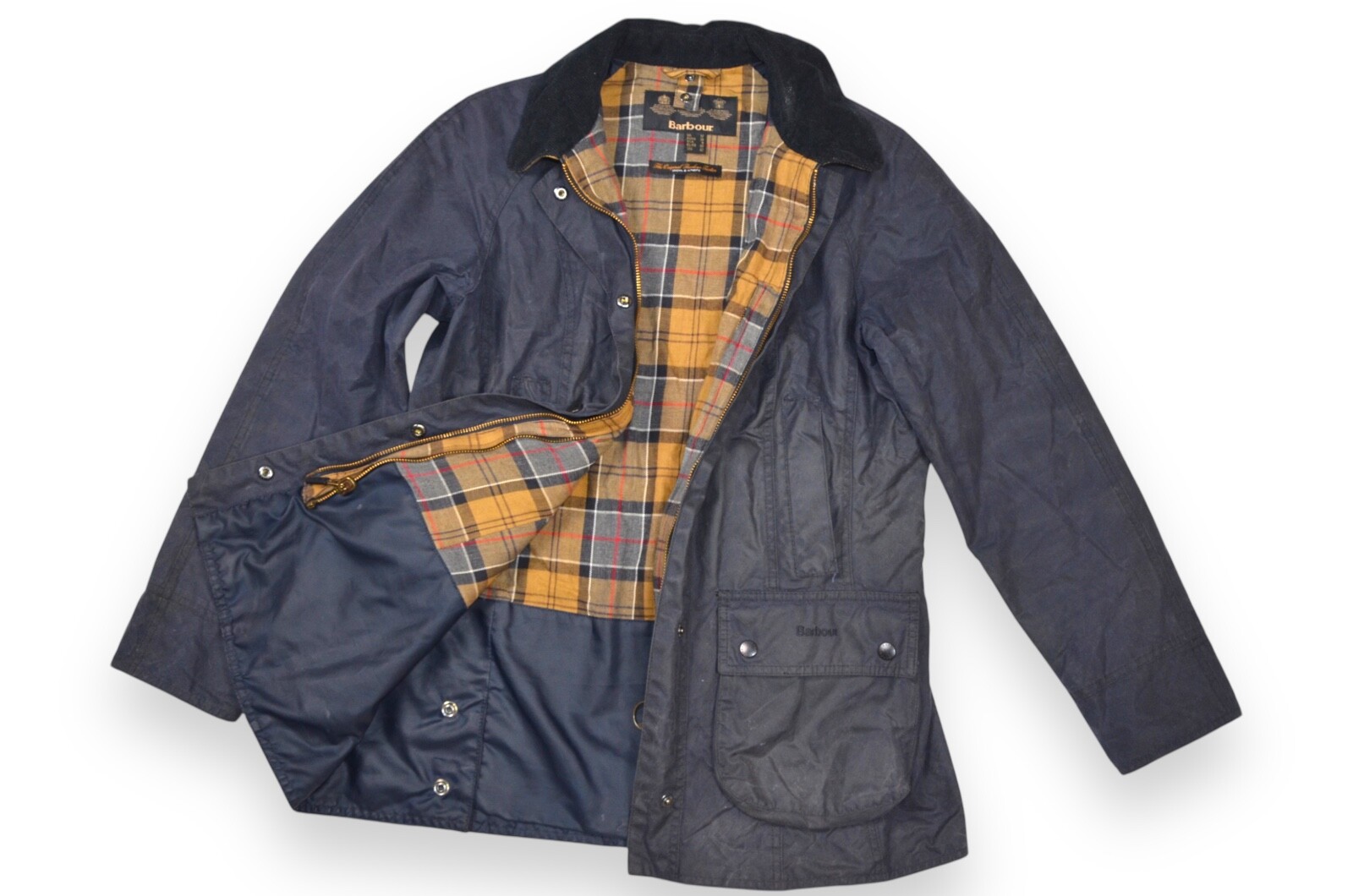 Women's Barbour Beadnell Waxed Jacket in Blue Classic UK Size 12 England