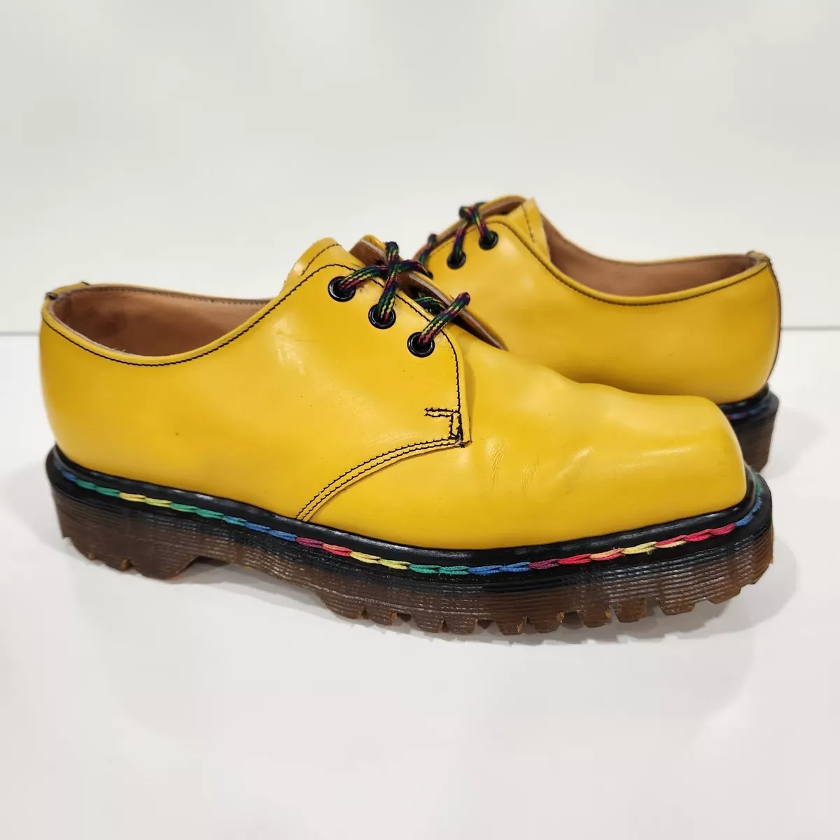 Dr martens yellow shoes sales