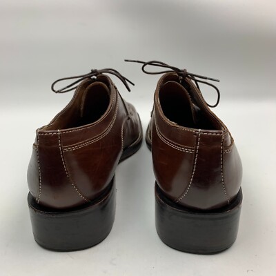 Cole Haan Country Oxford Brown Leather Apron Split Round Toe  display picture 1
