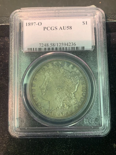 PCGS AU58 1897 o Morgan Silver Dollar