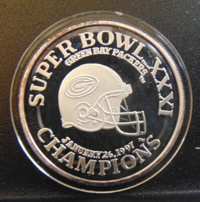 SUPER BOWL XXXl 31 N.O. 1996 GREEN BAY PACKERS ENVIROMINT COIN 999