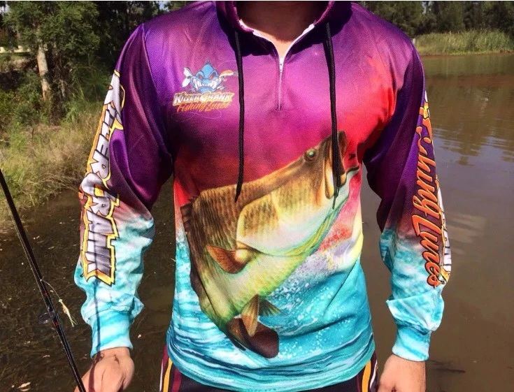 New Killer Crank Purple Barra Tournament Fishing Shirt -All Kids & Adult Sizes - Image 3 of 4