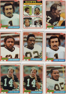 New Orleans Saints 1981 Lot 21 cards ex-nmt Lot W/DUPES