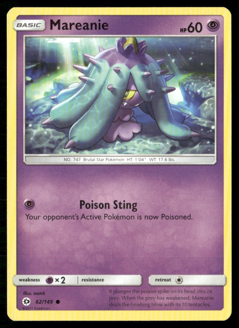 Mareanie 62/149 Common SM Base Set Pokemon Lightly Played