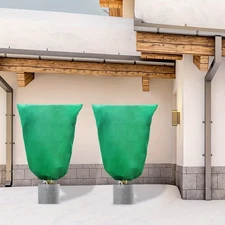 Reusable Frost Protection Plant Bags with Drawstring, Green Durable Cold-Resista