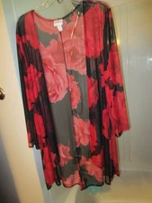 Pre-owned women's sheer short sleeved cardigan Collections Etc. Size XXL