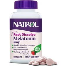 Natrol MELATONIN 5mg, 250 Fast Dissolve Tablets "Sleep Aid for adult"