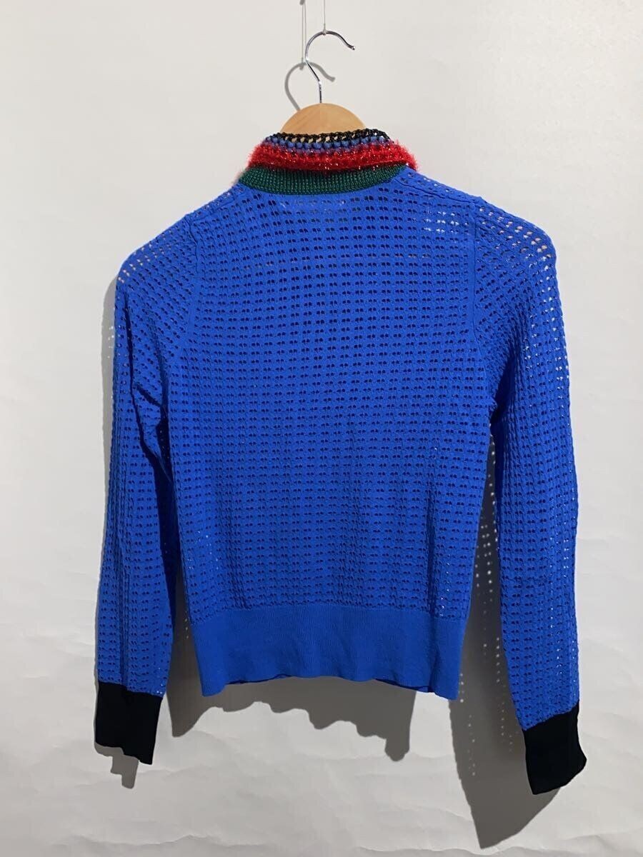 TOGA◆カーディガン(薄手)/36/ポリエステル/BLU/TA241-X0002/LACE KNIT CARDIGAN TOKER CARDIGAN (THIN 36 POLYESTER Blue TA241-X0002 LACE KNIT