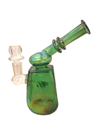 Water Pipe Glass 7'' Bent Neck 14mm Male Bowl Side Car w/Perc
