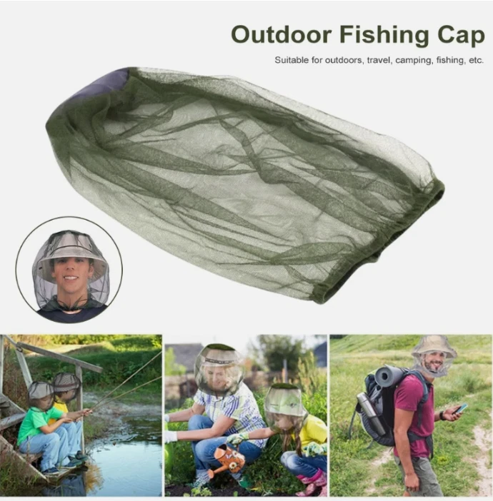 Mosquito Head Net Hat Mesh Sun Protection Hat Anti-insects Hat With Mesh For Beekeeper Hiking Fishing Camping