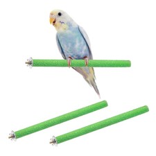 2Pcs 30 x 2 cm L x W Wood Perch Stand Colorful Paw Grinding Stick, Green