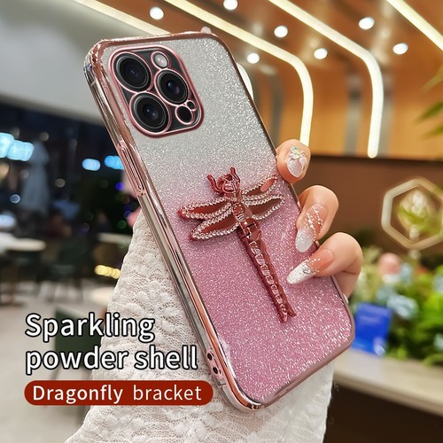 Diamond 3D Dragonfly Bracket Case For iPhone Samsung Huawei Motorola Stand Cover - Picture 13 of 14