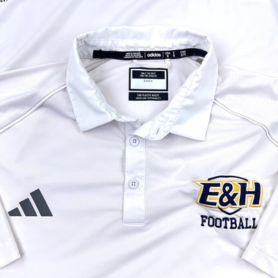 Emory & Henry Wasps Polo Shirt Men XL White Adidas Performance Wicking Golf