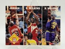 Michael Jordan Wilkins Malone 1993-94 NBA Hoops League Leaders #283 HOF M3 7